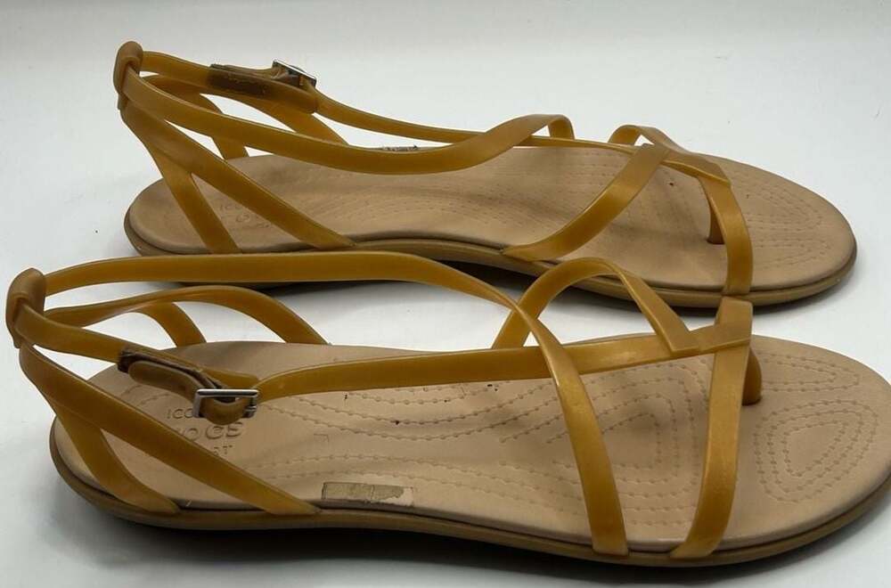 Crocs Women's Size 9 Yellow Strappy Sandals - Picture 2 of 5
